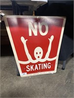 Rare 1969 No Skating metal sign.