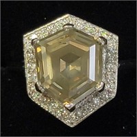 Certified14K  Diamond(2.85ct) Diamond(0.2ct) Ring