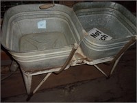 Double wash tubs with stand