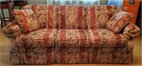 CRAFTMASTER FURNITURE FLORAL STRIPED SOFA