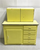 Vintage retro yellow kitchen counter/cabinet