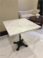 36 x 36 Marble Top Table w/ Cast Iron Base