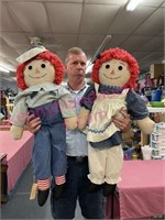 Extra large Raggedy & Andy dolls