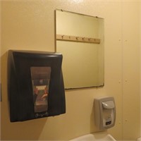 Paper Towel Dispenser, Soap Dispenser, Mirror