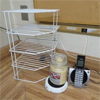Desk Organizer, Candle With Warmer, Phone