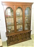 Lighted Wood China Hutch