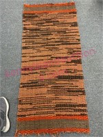 Nice darker woven rag rug (27in x 61in)