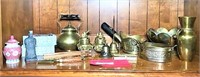 Asian Theme Brass & Stone Figures and