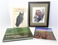 Coffee Table Books and Owl Print