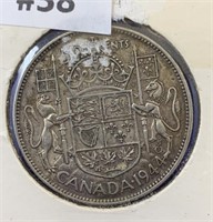 1944 Canada Silver 50 Cent piece