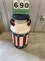 25" Patriotically Painted Milk Can