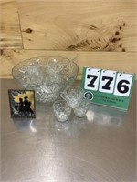 Glass Punch Bowl Set & Silhouette Picture
