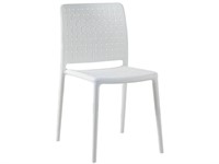 4 New White Joy S stack chairs patio restaurant