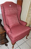 Nice Burgendy Wing Back Chair
