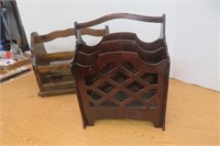 2 Vintage Wood Magazine Racks