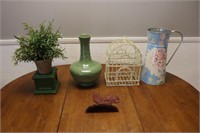 Decorative Items - Pitcher, Plant, Rooster, Vase