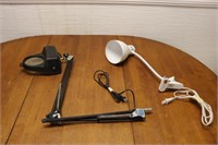 Desk Light & Magnifier, Clip on Lamp