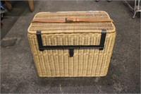 Wicker Trunk with Leather Strap