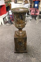 Aluminum Urn Planter on Attached Stand