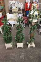 Faux Topiaries & Birdcage with Ivy