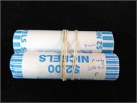 2 ROLLS "OCEAN IN VIEW" JEFFERSON NICKELS