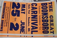 BOONSBORO CARNIVAL VINTAGE POSTER