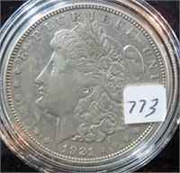 1921-D MORGAN SILVER DOLLAR