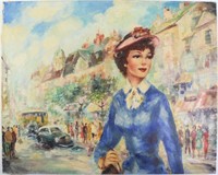 GUSTAVE CHERIE PAINTING PARISIAN GIRL SIGNED