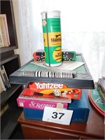 Vintage board games: Yahtzee- Scrabble- Trivial