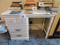 French Provincial white desk, 3 drawers, 40 "w x