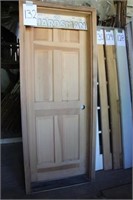 White Pine LH Exterior Prehung 6 Panel Wood Door