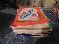 Large stack of vintage sheet music