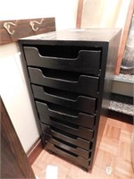 Eight drawer wooden cabinet, drawers are felt