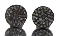 Genuine 1.15 ct Black Diamond Stud Earrings