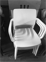 4 Joy K white armed chair restaurant stacking
