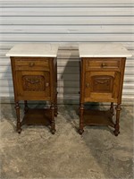 8 & 9 - MARBLE TOP CUPBOARDS