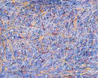 American Acrylic on Canvas Signed Jackson Pollock