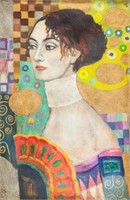 Austrian Oil on Canvas Signed Gustav Klimt