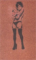British Mixed Media on Paper Signed "Banksy"