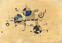 Russian Ink on Paper Signed Kandinsky