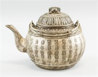 Chinese Silvered Tea Pot