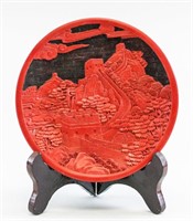 Chinese Red Lacquer Plate