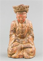 Chinese Ming Wood Carved Buddha 15/16 Century