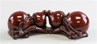 Chinese Purple Red Porcelain Brush Rest