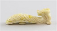 Chinese White Stone Carved Dragon Belt Buckle