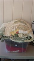 Assorted Linens/Blanket/Quilt W/hole