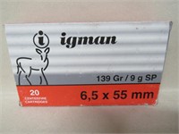20 Rounds igman 6.5x55mm