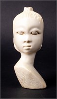 Vintage Carved Ivory Female African Bust