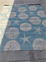 BEACH SAND DOLLAR BLUE BEACH RUG 94"X120"