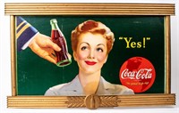 1944 Coca Cola Cardboard Ad & Kay Display Frame